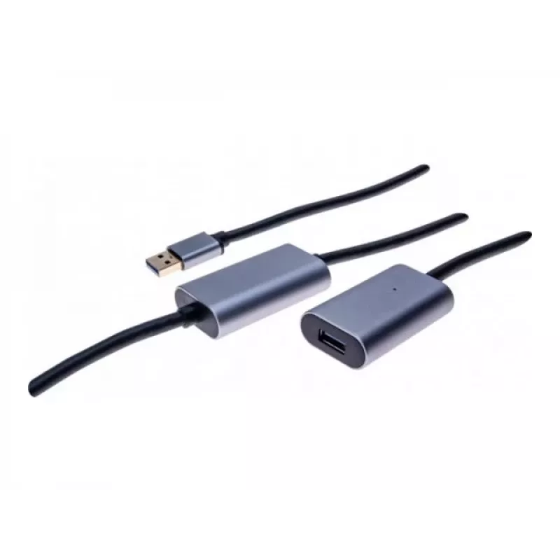EXERTIS CONNECT aktyvus USB 3.0 prailginimo kabelis 10m, USB-A vyriškas į USB-A moterišką, 5Gbps, juodas 149264