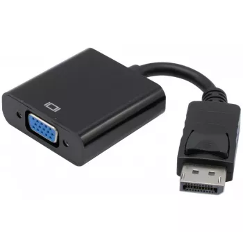Exertis Connect DisplayPort 1.2 į VGA adapteris su stereo garsu, aktyvus, DisplayPort kištukas į VGA lizdą, juodas (127370)