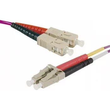 EXERTIS CONNECT 10m LC/UPC to LC/UPC OM4 daugiamodis dvigubas optinis komutacinis kabelis, LSZH, Erika Violet 392786