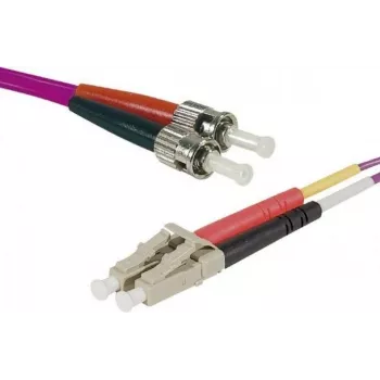 EXERTIS CONNECT Eco OM4 šviesolaidinis komutacinis kabelis LC Duplex į ST Duplex, 50/125 µm, Erika-Violet, 1,0 m, UPC Polish 392791