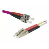 EXERTIS CONNECT Eco OM4 šviesolaidinis komutacinis kabelis LC Duplex į ST Duplex, 50/125 µm, Erika-Violet, 1,0 m, UPC Polish 392791