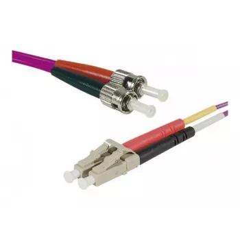 EXERTIS CONNECT Eco OM4 šviesolaidinis komutacinis kabelis LC Duplex į ST Duplex, 50/125 µm, Erika-Violet, 1,0 m, UPC Polish 392791