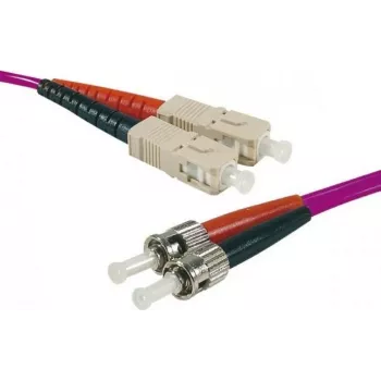 EXERTIS CONNECT OM4 optinis komutacinis kabelis, 50/125 µm, 2x ST į SC Duplex, Erika-violet, 1 m, UPC 392821
