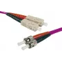 EXERTIS CONNECT OM4 optinis komutacinis kabelis, 50/125 µm, 2x ST į SC Duplex, Erika-violet, 1 m, UPC 392821