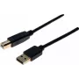 EXERTIS CONNECT USB 2.0 Premium kabelis, auksu padengti kontaktai, USB A į USB B, 1,0 m, juodas 532427