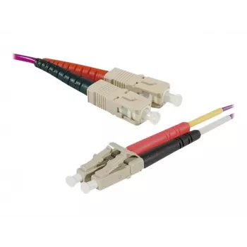 EXERTIS CONNECT 0,5 m OM1 daugiamodis šviesolaidinis komutacinis kabelis, SC Duplex į LC Duplex, oranžinis 86600