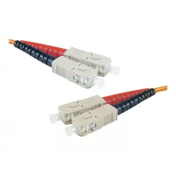 EXERTIS CONNECT LWL komutacinis kabelis Eco, 50/125 µm, OM2 daugiamodis pluoštas, SC Duplex jungtis/jungtis, oranžinis, 10,0 m UPC Polish 392696