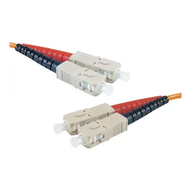 EXERTIS CONNECT LWL komutacinis kabelis Eco, 50/125 µm, OM2 daugiamodis pluoštas, SC Duplex jungtis/jungtis, oranžinis, 10,0 m UPC Polish 392696