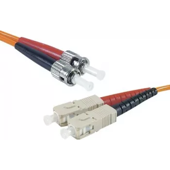 EXERTIS CONNECT ST/UPC į SC/UPC daugiamodis dvigubas optinis komutacinis kabelis, OM2 50/125µm, LSZH, oranžinis, 2m 392702