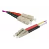 EXERTIS CONNECT LWL šviesolaidinis komutacinis kabelis Eco, 50/125 µm, OM4 pluoštas, SC Duplex kištukas/LC Duplex kištukas, erika-violet, 3.0 m UPC UPC šlifas (392803)
