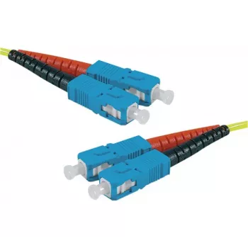 Exertis Connect HD Fiber Optic Patch Cable, OS2 Singlemode, SC Duplex to SC Duplex, UPC, geltonas, 15 m 392877