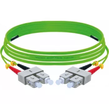 EXERTIS CONNECT OM5 SC Duplex į SC Duplex šviesolaidinis komutacinis kabelis, 50/125 µm, LSZH, žalios spalvos, 3 m 392903