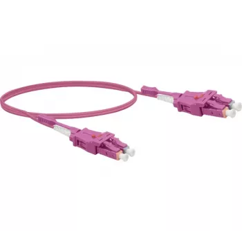 EXERTIS CONNECT OM4 Uniboot LC Duplex į LC Duplex šviesolaidinis komutacinis kabelis, 50/125 µm, Erika Violet, 5 m 392954