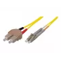 TECLINE OS2 vienmodis optinis komutacinis kabelis SC Duplex į LC Duplex, 9/125 µm, UPC, LSZH, geltonas, 7,5 m 39989607