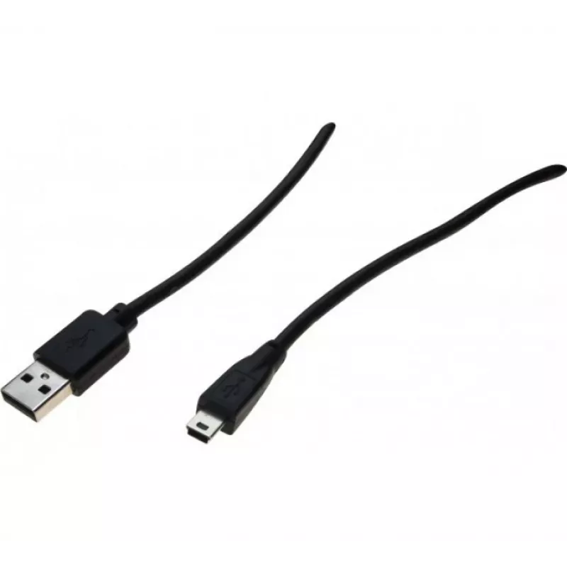Exertis Connect USB 2.0 laidas, USB-A male į Mini-USB Type B male, 5,0 m, juodas 532418