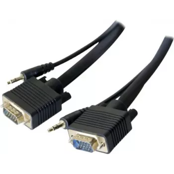 EXERTIS CONNECT S-VGA monitoriaus kabelis su audio, 15-pin HD D-Sub vyriškas-vyriškas, 5,0 m, juodas 137221