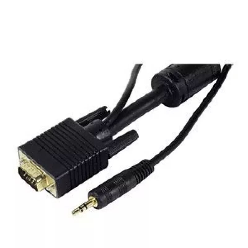EXERTIS CONNECT S-VGA monitoriaus kabelis su audio, 15-pin HD D-Sub vyriškas-vyriškas, 5,0 m, juodas 137221