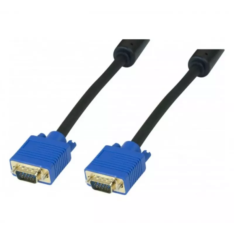 EXERTIS CONNECT Premium SVGA kabelis, 2,0 m, 15 kontaktų, 9 kontaktas su 5V, vyriškas-vyriškas, juodas EXC138701