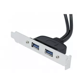 Exertis Connect USB 2.0 prailginimo laidas, USB-A vyriškas į USB-A moterišką, 0,25 m, juodas 146697