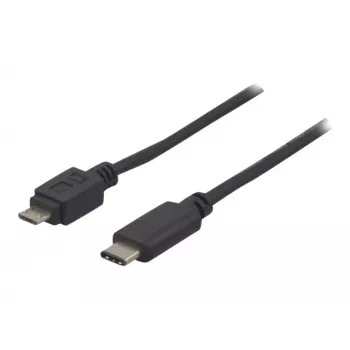 EXERTIS CONNECT USB 2.0 laidas, USB Type-C į Micro-B, juodas, 1,0 m 150301