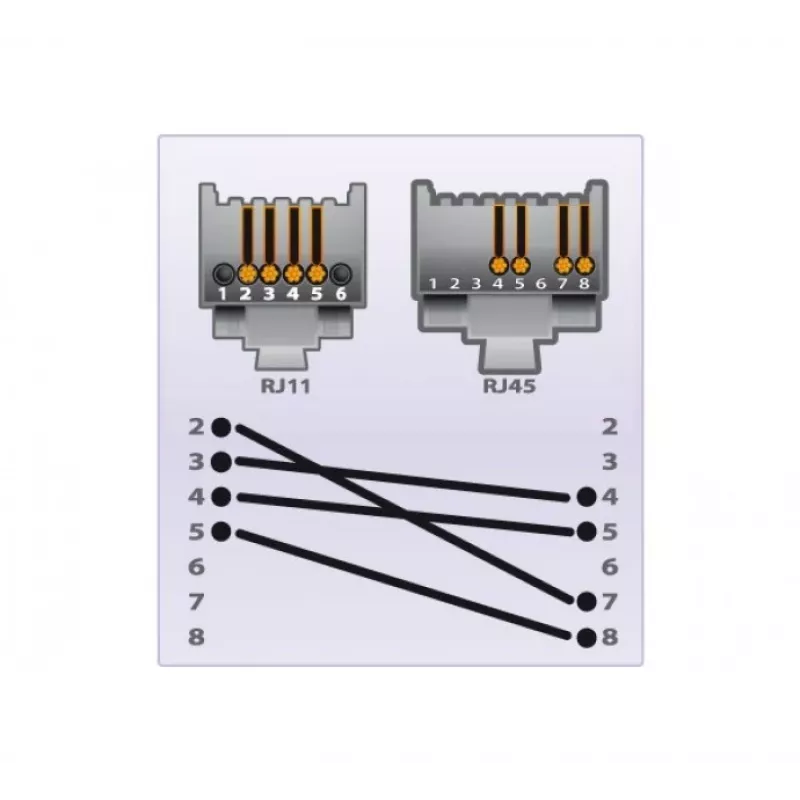 EXERTIS CONNECT Telefono kabelis RJ11 male į RJ45 male juodas 10 m EXC285011