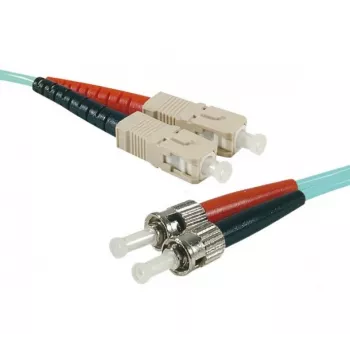 EXERTIS CONNECT OM3 šviesolaidinis komutacinis kabelis, 50/125 µm, 2x ST į SC Duplex, akvamarino spalvos, 5 m 392764