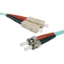 EXERTIS CONNECT OM3 šviesolaidinis komutacinis kabelis, 50/125 µm, 2x ST į SC Duplex, akvamarino spalvos, 5 m 392764