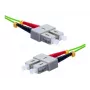 EXERTIS CONNECT OM5 SC Duplex į SC Duplex šviesolaidinis komutacinis kabelis, 50/125 µm, UPC, žalios spalvos, 2 m 392902