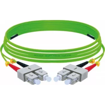 EXERTIS CONNECT OM5 SC Duplex į SC Duplex šviesolaidinis komutacinis kabelis, 50/125 µm, LSZH, žalios spalvos, 10 m 392906