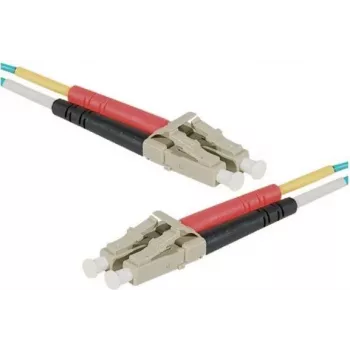 EXERTIS CONNECT HD OM3 LC Duplex šviesolaidinis komutacinis kabelis, 50/125 µm, akvamarino spalvos, 0,5 m 392720
