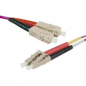 Exertis Connect LC/UPC – LC/UPC OM4 daugiamodis dvigubas Uniboot komutacinis kabelis, 1 m, Erika Violet, LSZH 392951