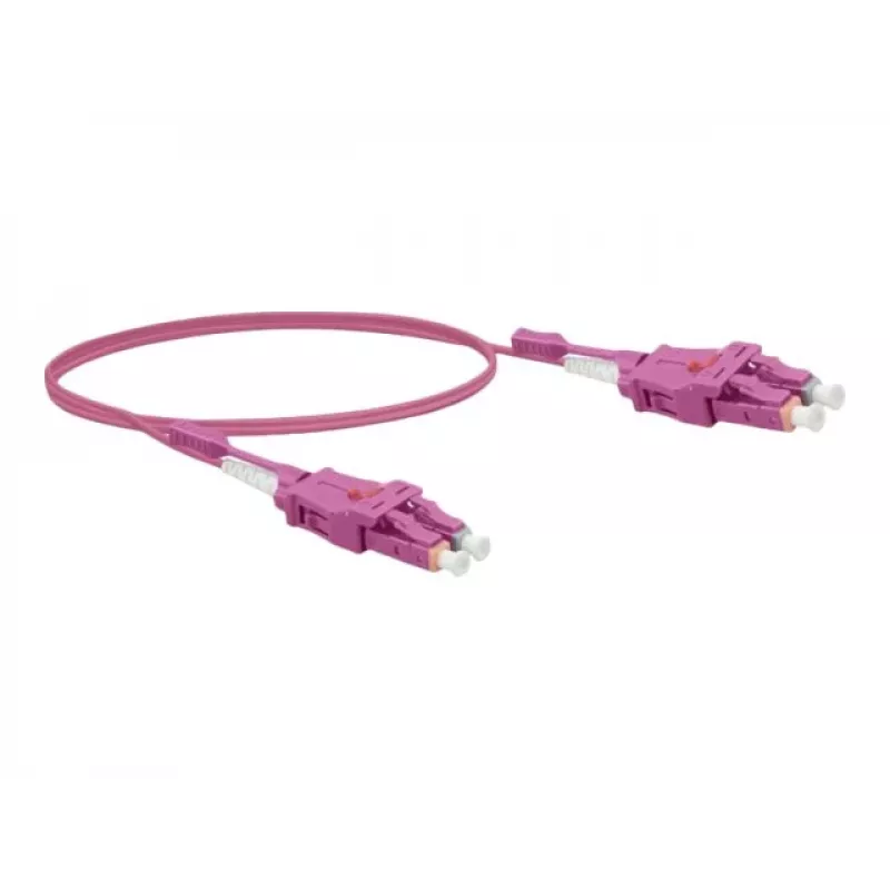 Exertis Connect LC/UPC – LC/UPC OM4 daugiamodis dvigubas Uniboot komutacinis kabelis, 1 m, Erika Violet, LSZH 392951