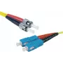 Exertis Connect ST/UPC į SC/UPC vienmodis dvigubas OS2 šviesolaidinis komutacinis kabelis, 3 m, geltonas 392883