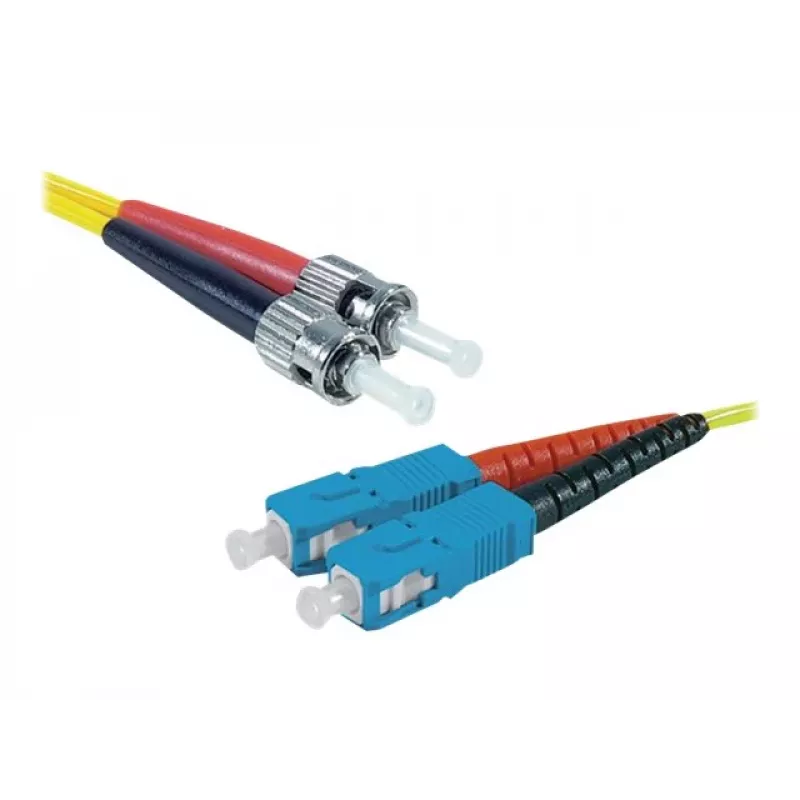 Exertis Connect ST/UPC į SC/UPC vienmodis dvigubas OS2 šviesolaidinis komutacinis kabelis, 3 m, geltonas 392883