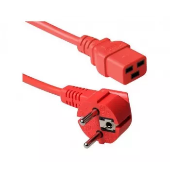 Exertis Connect 16 A maitinimo kabelis, kampuota Schuko į tiesią C19 jungtį, raudonas, 2 m 640055