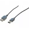 Exertis Connect USB 2.0 prailginimo kabelis - USB-A vyriškas į USB-A moterišką, 3 m, pilkas 532509