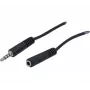 EXERTIS CONNECT 3,5 mm stereo garso prailginimo kabelis, vyriškas į moterišką, 2 m, juodas 721133