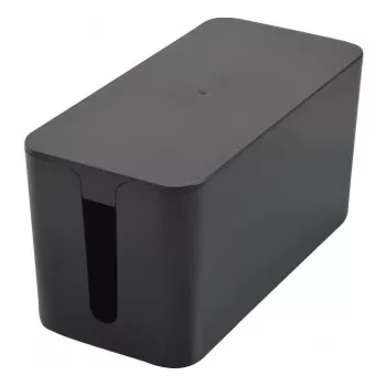 Exertis Connect maža kabelių tvarkymo dėžė maitinimo juostoms, juoda, 240 x 120 x 130 mm 573426