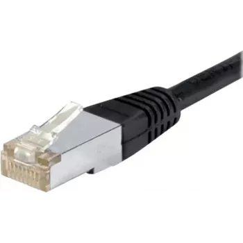 Exertis Connect 845038 Cat.6 F/UTP vandeniui atsparus komutacinis kabelis, 0,5 m, juodas, su plonu apsauginiu lankstuku