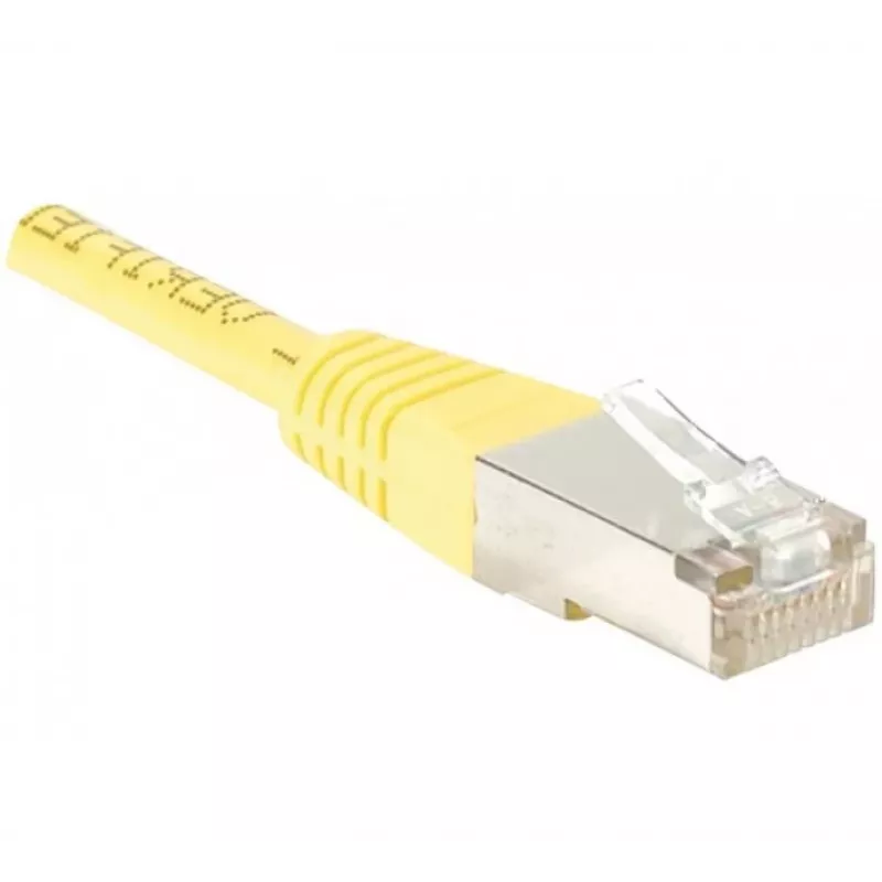 Exertis Connect 853353 Cat.6 F/UTP komutacinis kabelis, 50 m, geltonas, su plonu apsauginiu įlinkio elementu