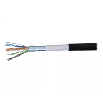 EXERTIS CONNECT lauko komutacinis kabelis F/UTP CAT.6, atsparus vandeniui, juodas, 10m, 845044