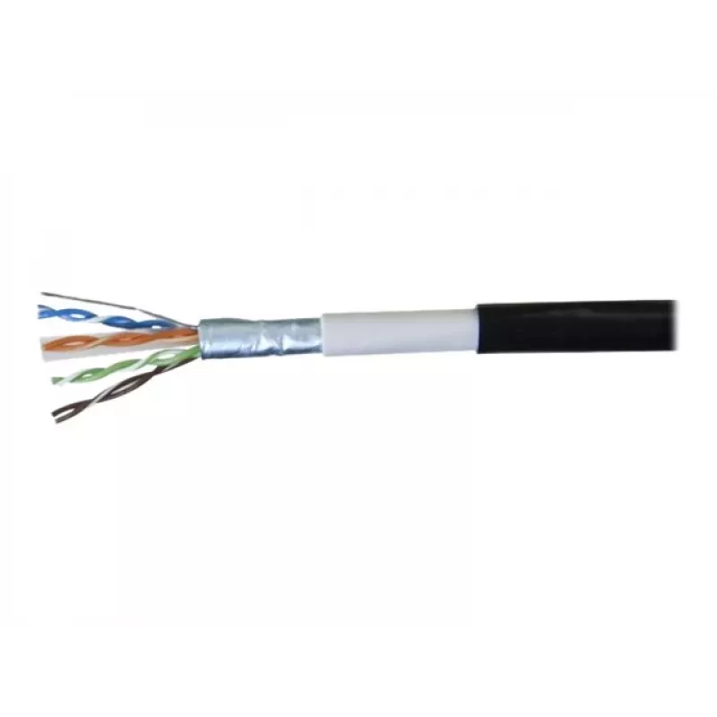 EXERTIS CONNECT lauko komutacinis kabelis F/UTP CAT.6, atsparus vandeniui, juodas, 10m, 845044