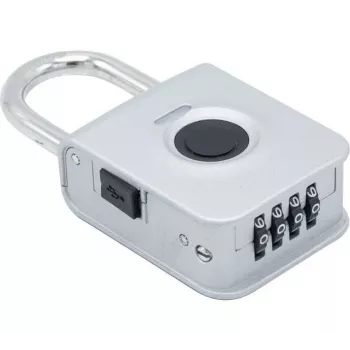 EXERTIS CONNECT pirštų atspaudų spyna su 4 skaitmenų kodu - cinko lydinys, IP65, įkraunama (594500)