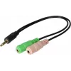 Exertis Connect CTIA ausinių adapteris - 3,5 mm TRRS į dvigubą TRS (ausinių/mikrofono skirstytuvas) 721135