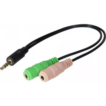 Exertis Connect CTIA ausinių adapteris - 3,5 mm TRRS į dvigubą TRS (ausinių/mikrofono skirstytuvas) 721135