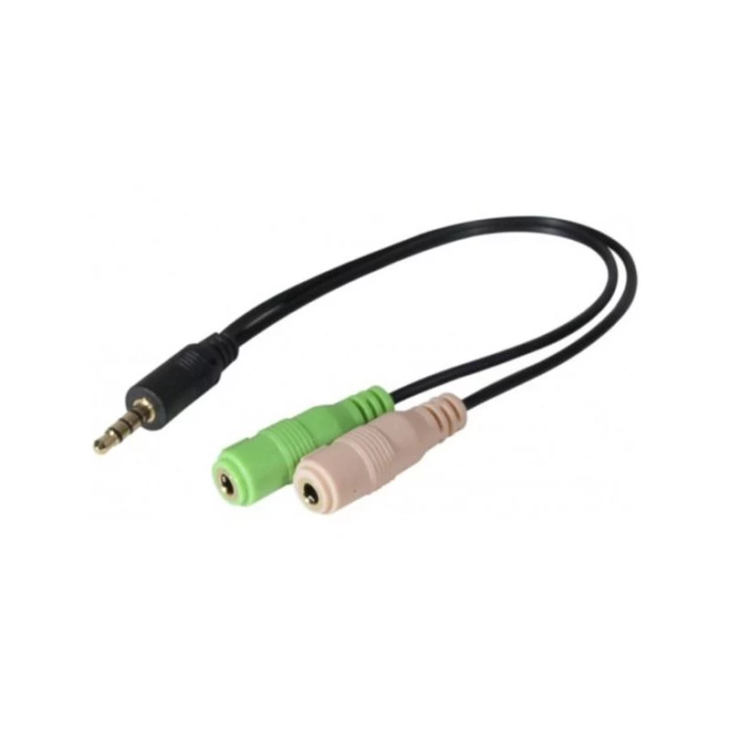 Exertis Connect CTIA ausinių adapteris - 3,5 mm TRRS į dvigubą TRS (ausinių/mikrofono skirstytuvas) 721135
