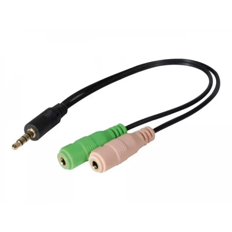 Exertis Connect CTIA ausinių adapteris - 3,5 mm TRRS į dvigubą TRS (ausinių/mikrofono skirstytuvas) 721135
