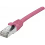 EXERTIS CONNECT Cat. 6 F/UTP PoE halogenų neturintis komutacinis kabelis, rožinis, 0,5 m, su apsauga nuo užkabinimo 854432