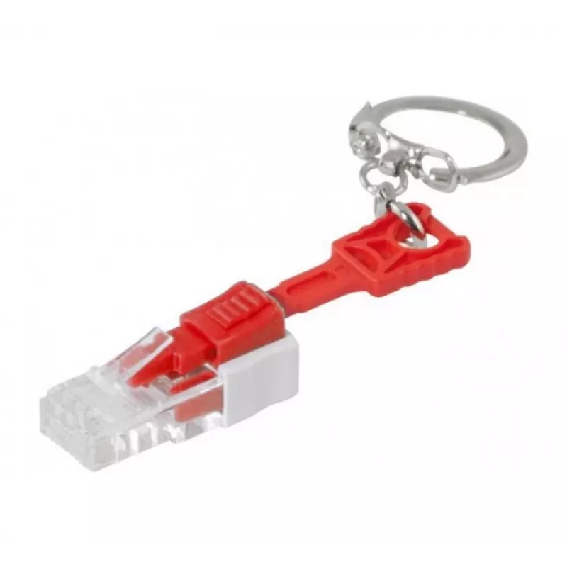 EXERTIS CONNECT RJ45 prievado užraktas (10 vnt., mėlynas) su raktu – blokuoja neteisėtą prieigą prie tinklo 848943