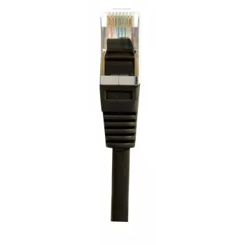 EXERTIS CONNECT Cat.6 S/FTP PiMF komutacinis kabelis, juodas, 0,7 m, plonas su apsauga nuo užkabinimo 856843